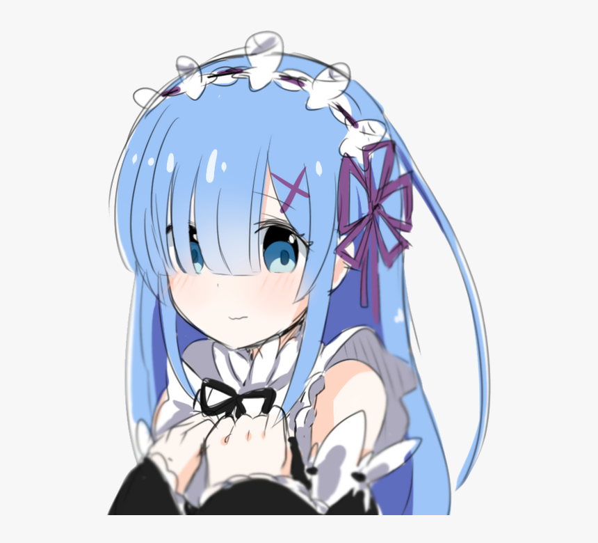 Rem With Long Hair, HD Png Download , Transparent Png Image - PNGitem