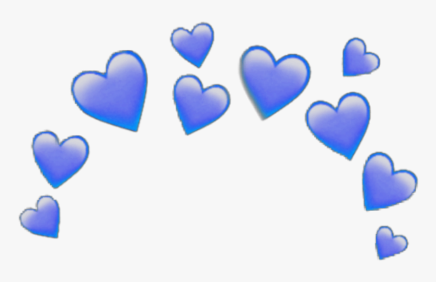 #blue #heart #crown #heartcrown #emoji #sticker #iphone - Transparent Heart Crown Png, Png Download