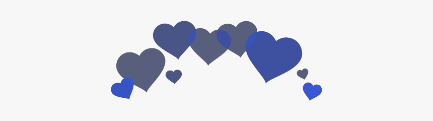 #blue #hearts #heart #heartcrown #crown #asthetic #asthetics - Heart, HD Png Download