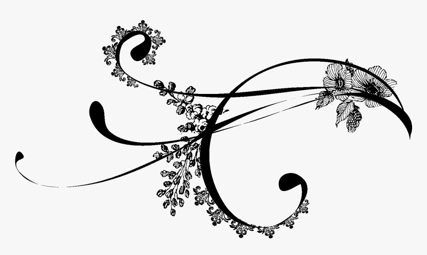 Elegant Swirls Png - Swirly Borders Transparent, Png Download
