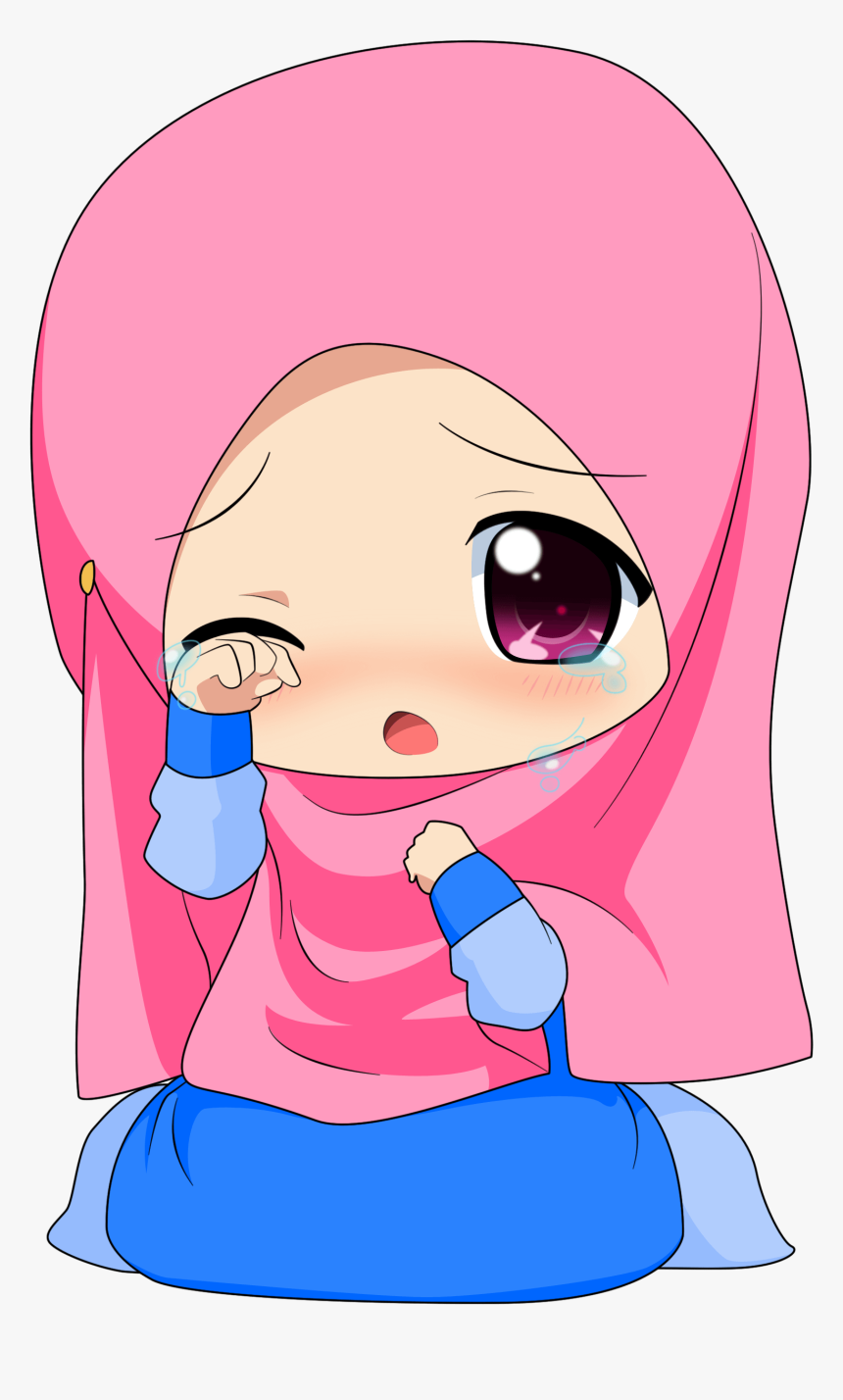Cute Chibi Muslimah Cartoon, HD Png Download