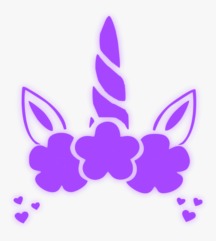 #unicorn #crown #purple #neon #glow #freetoedit #ftestickers - Unicorn Crown Clipart Black And White, HD Png Download
