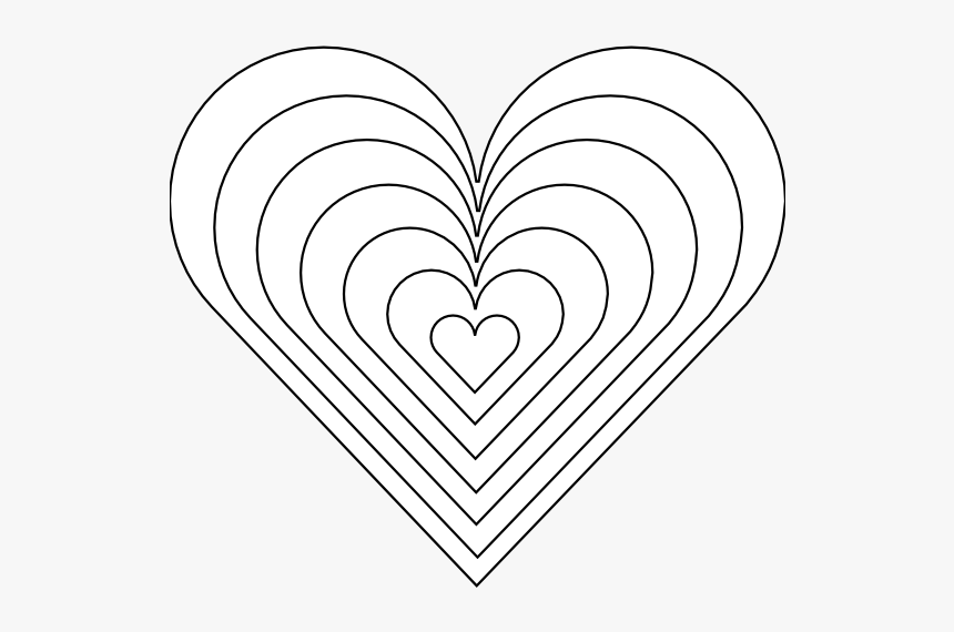 Zebra Heart Plain Black White Line Art Tattoo - Heart, HD Png Download