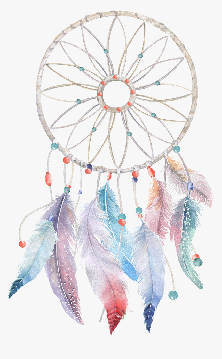 Download Watercolor Feather Boho-chic Painting Dreamcatcher, HD Png Download