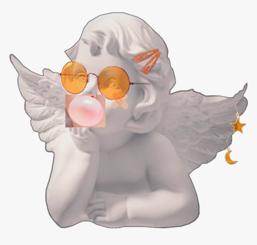 #angel #aesthetic #angelbaby #cherub #angelaesthetic - Baby Angel Statue Aesthetic, HD Png Download