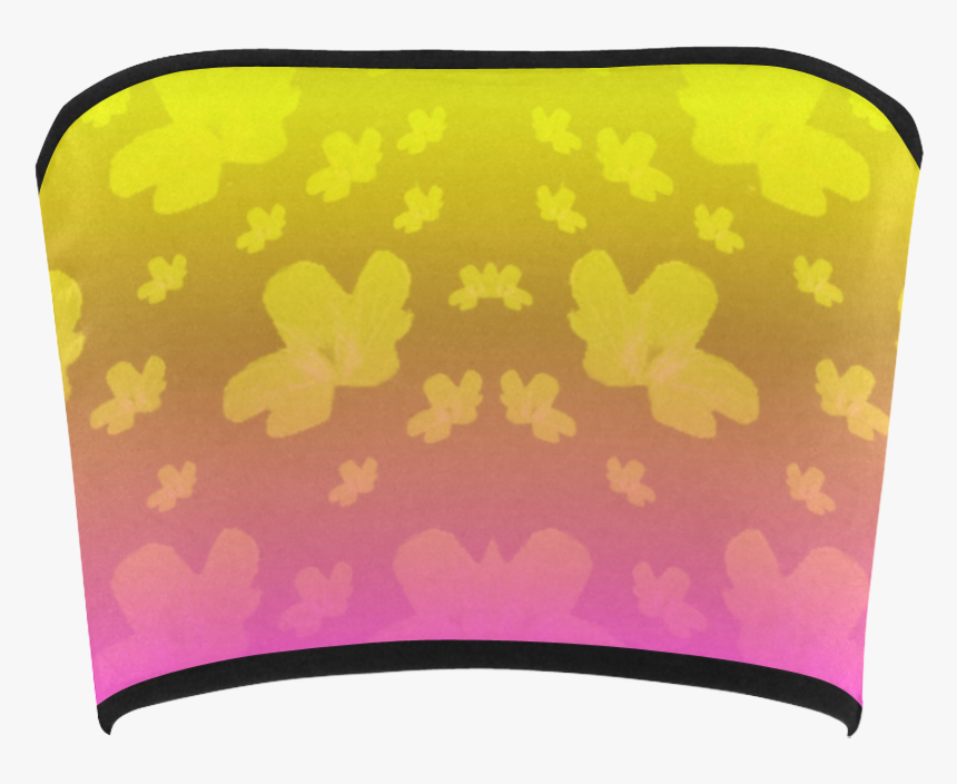 Pretty Flowers In Neon Bandeau Top - Cartoon, HD Png Download