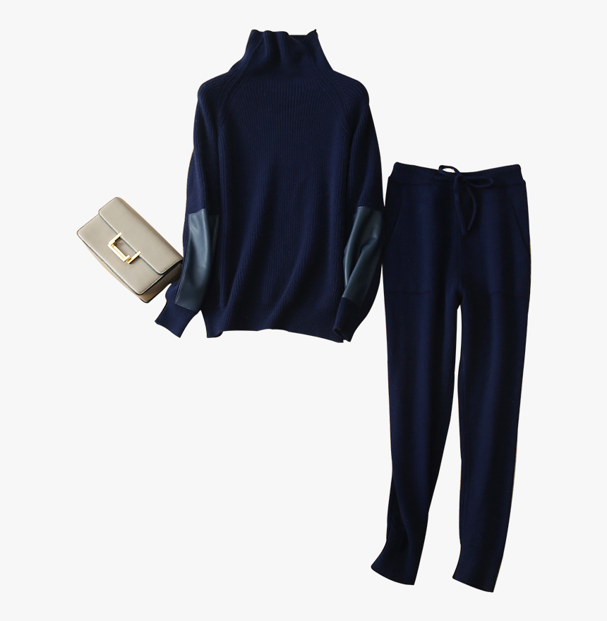 2018 Winter Knitted Tracksuit Turtleneck Cashmere Sweatshirts - Formal Wear, HD Png Download