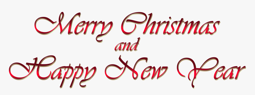 Merry Christmas And Happy New Year Text Png, Transparent Png