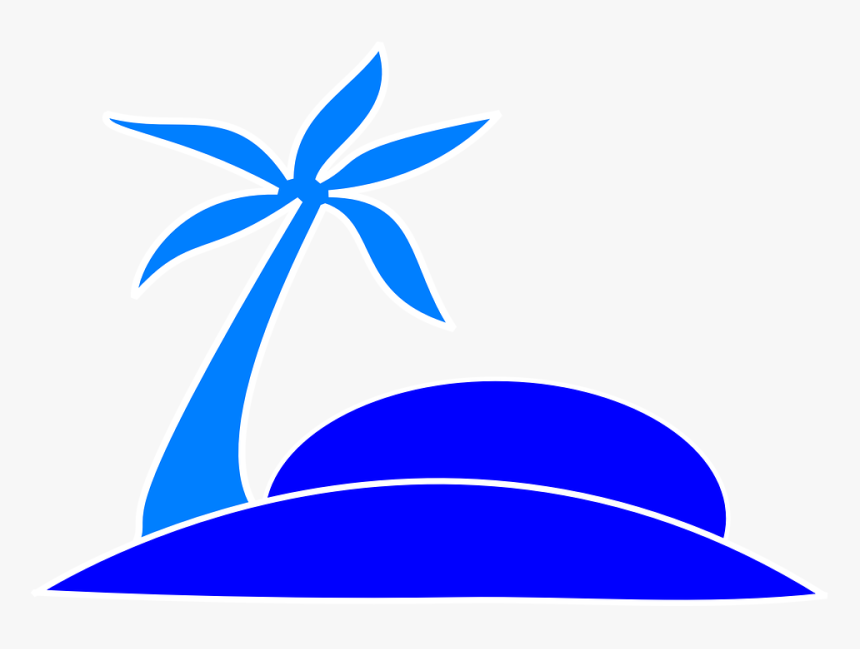 Palm Tree Fronds Island - Palm Beach Blue Clipart Transparent, HD Png Download