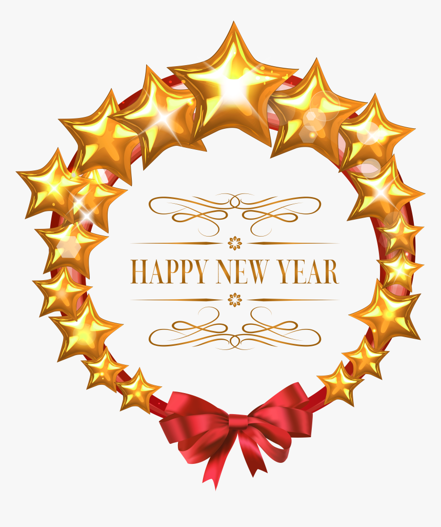 Happy New Year Stars Oval Decor Png Clipart Image - Happy New Year Png, Transparent Png