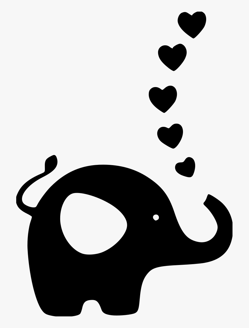 Elephant W Hearts File Size - Elephant With Heart Png, Transparent Png