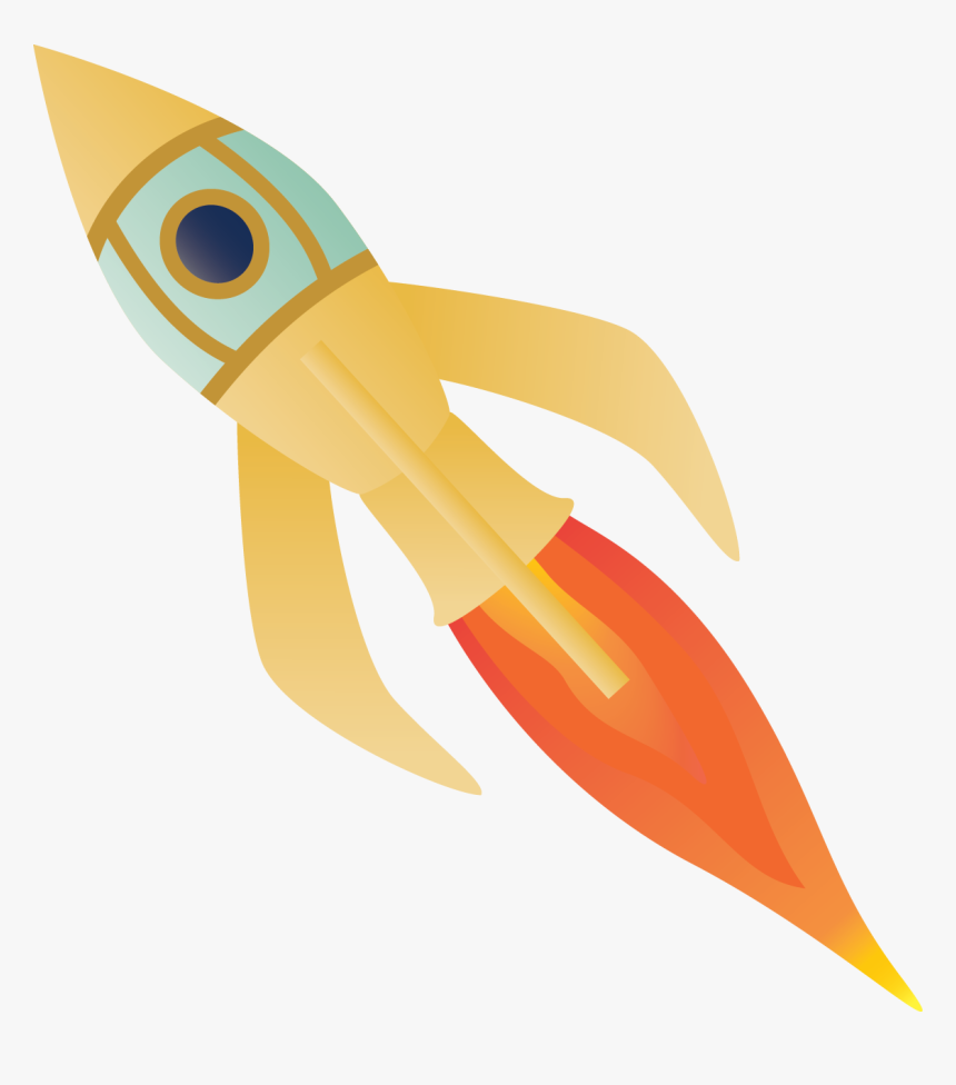 Gold Rocket - Illustration, HD Png Download