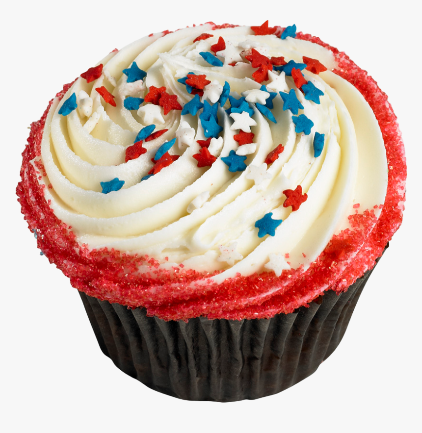 White Cupcakes With Star Sprinkles, HD Png Download