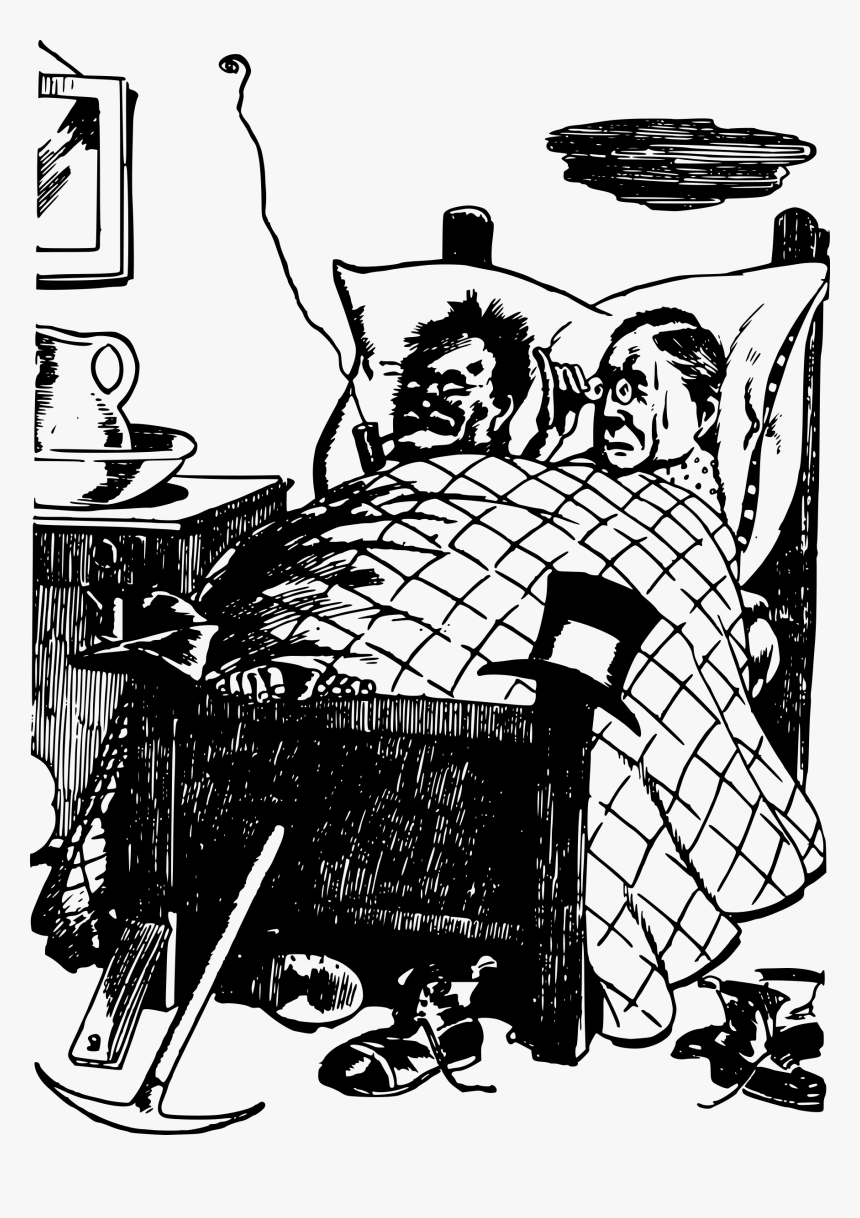 In Bed With The Boss Clip Arts - Two Men In A Bed Cartoon, HD Png Download