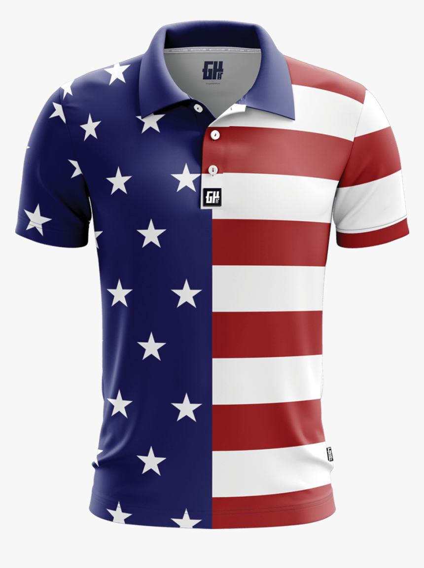 Usa Flag Shirt Polo, HD Png Download