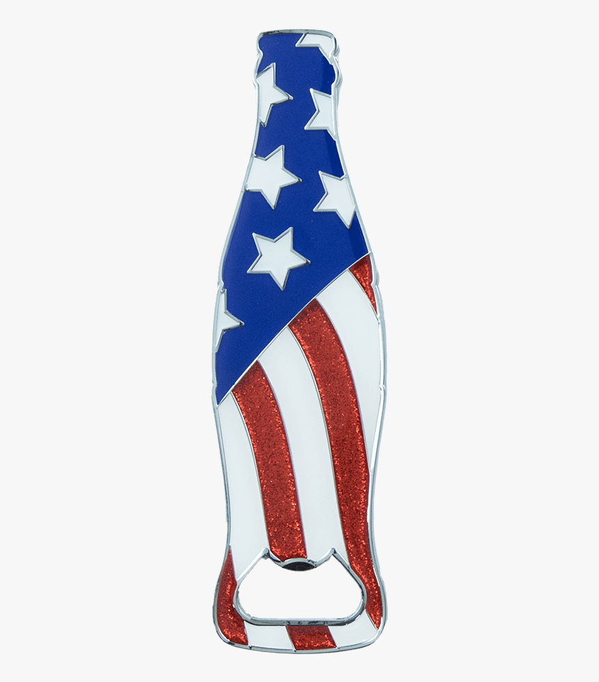 Coca Cola Usa Flag Bottle Magnet Opener 
 Title Coca - Usa Flag Coke, HD Png Download