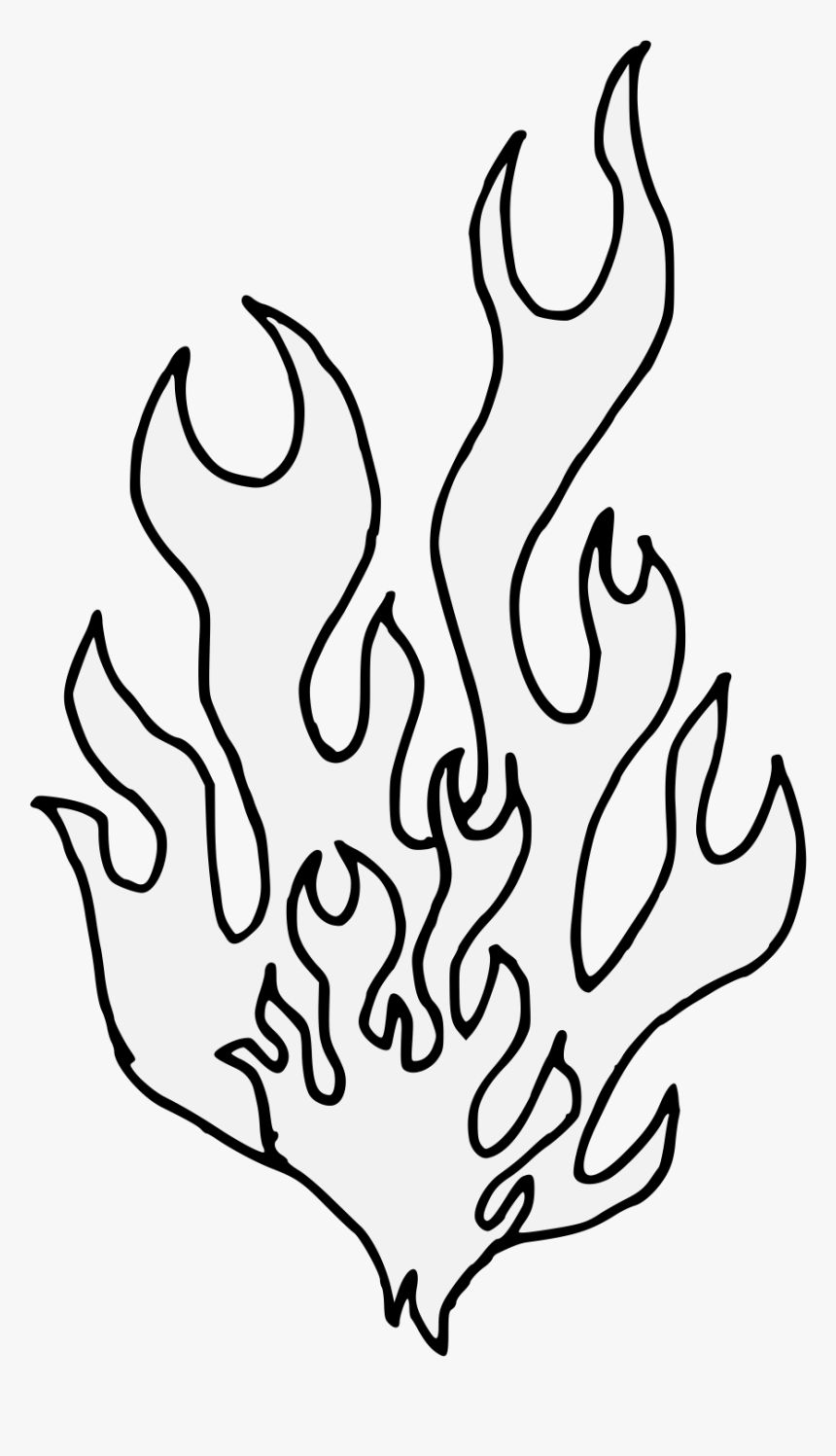 Flames Clipart Traceable - Outline Flames Clipart, HD Png Download