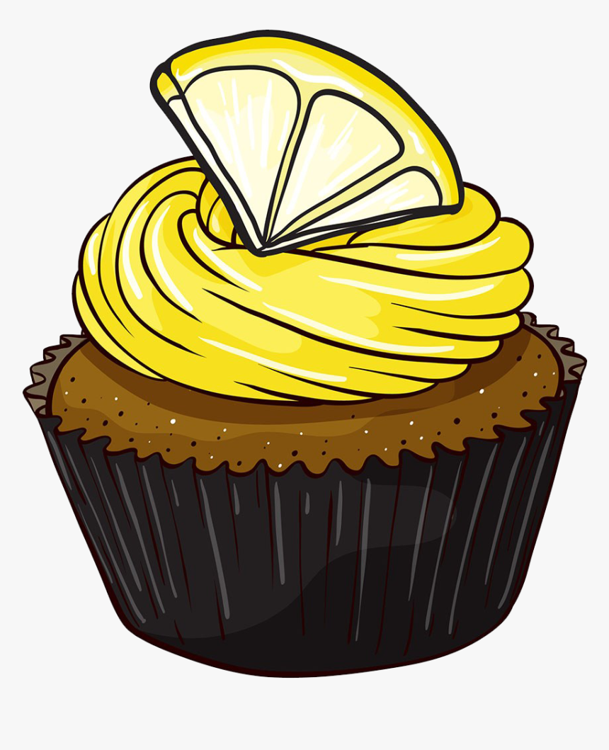 Clipart Cupcake Fruit - Cupcake Lemon Png, Transparent Png