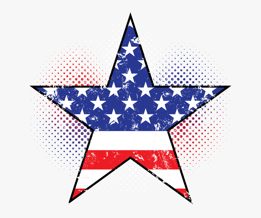 Usa Flag Map Outline T-shirt - Art, HD Png Download