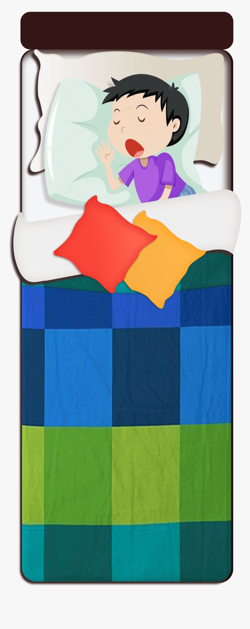 Small Single Size Bed - Cartoon, HD Png Download