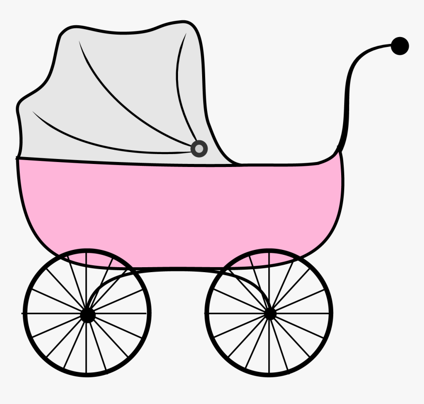 Baby Girl Free Girl Baby Shower Clip Art Free Vector - Baby Carriage Clip Art, HD Png Download