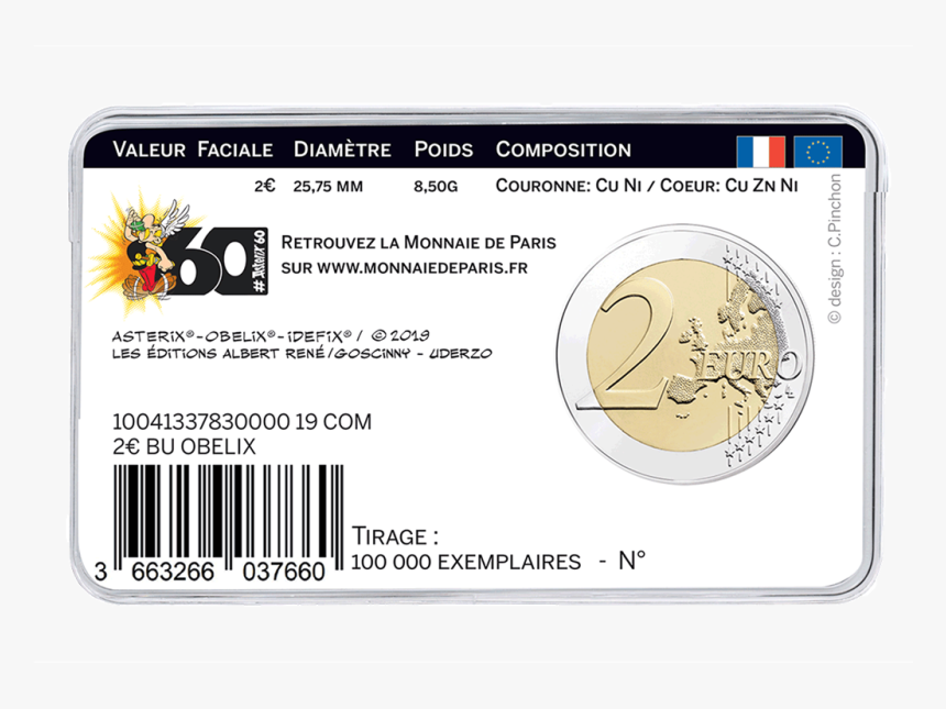 Ifra9019012 3 - 2 Euro Coin Asterix, HD Png Download