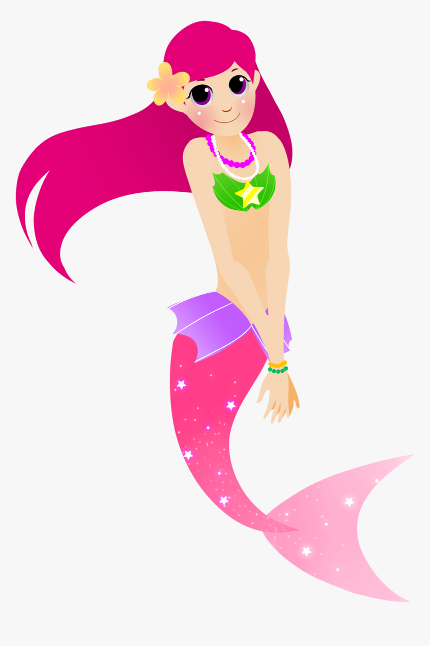 Cartoon Mermaid Clipart - Cartoon Mermaid Transparent Background, HD Png Download