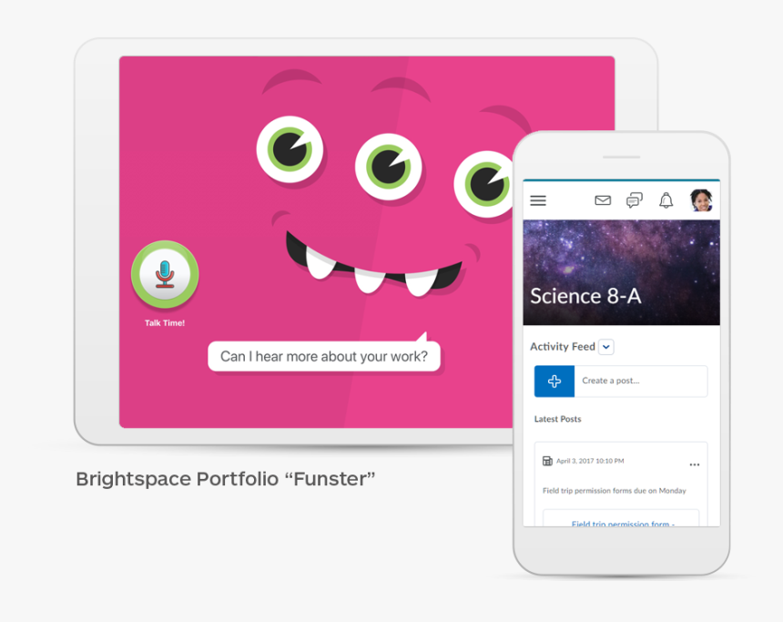 Tablet And Mobile Devices Displaying Brightspace Features - Iphone, HD Png Download