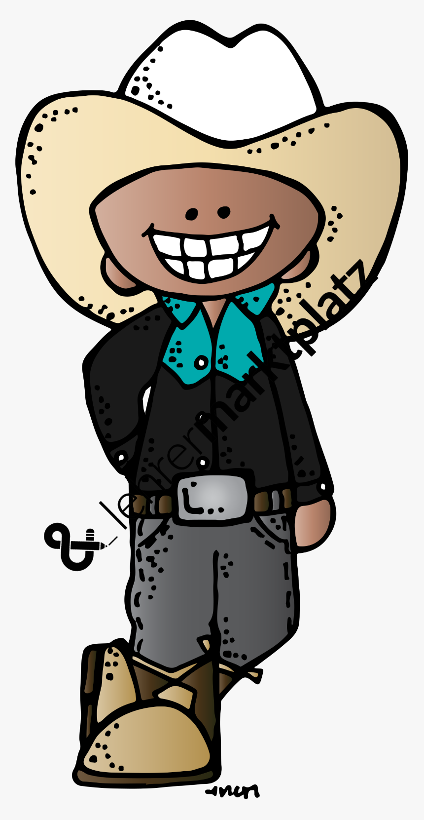 Graphic Freeuse Clip Art Cowboys Und Cowgirls Farbig - Melonheadz Western Clipart, HD Png Download