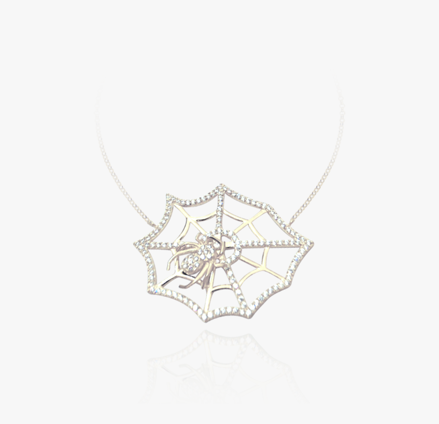 Small Hanging Web With Spider Necklace - Pendant, HD Png Download