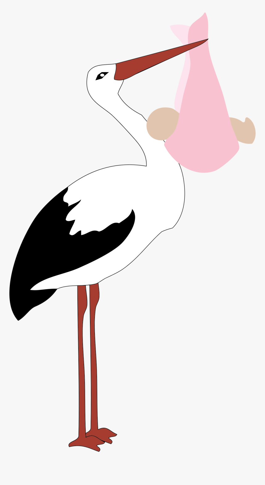 Stork Delivering Baby Girl Clip Arts - Stork Baby Boy Png, Transparent Png