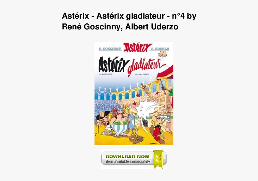 Asterix Gladiateur Couverture, HD Png Download