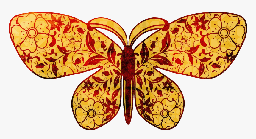 Flowery Butterfly Clip Arts - Butterfly, HD Png Download
