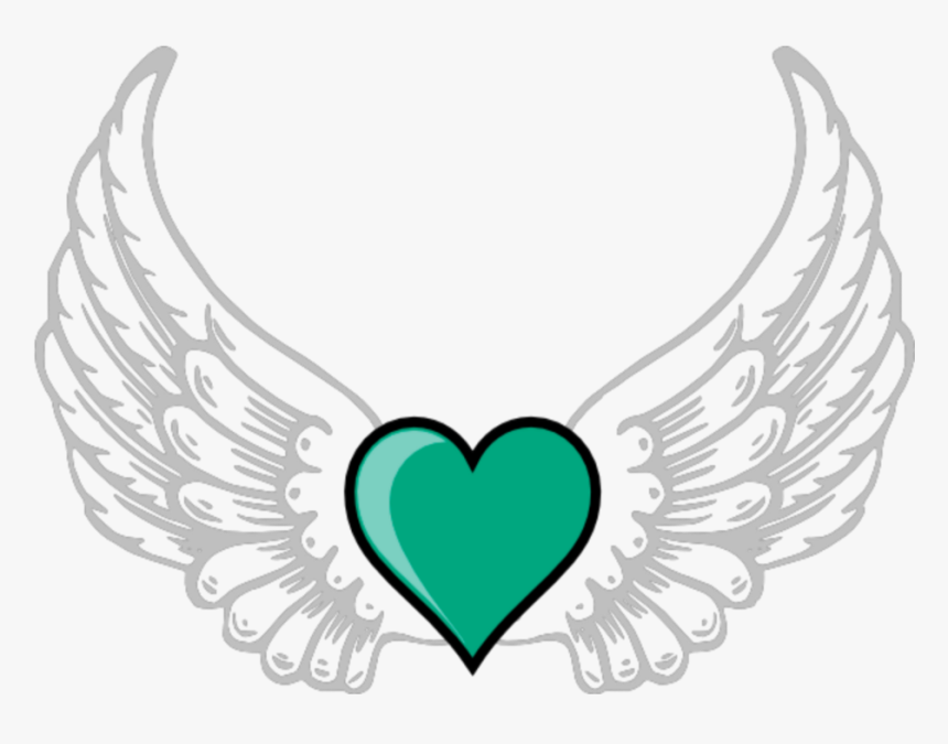 Mq Green Heart Hearts Wings Wing - Halo Clipart, HD Png Download