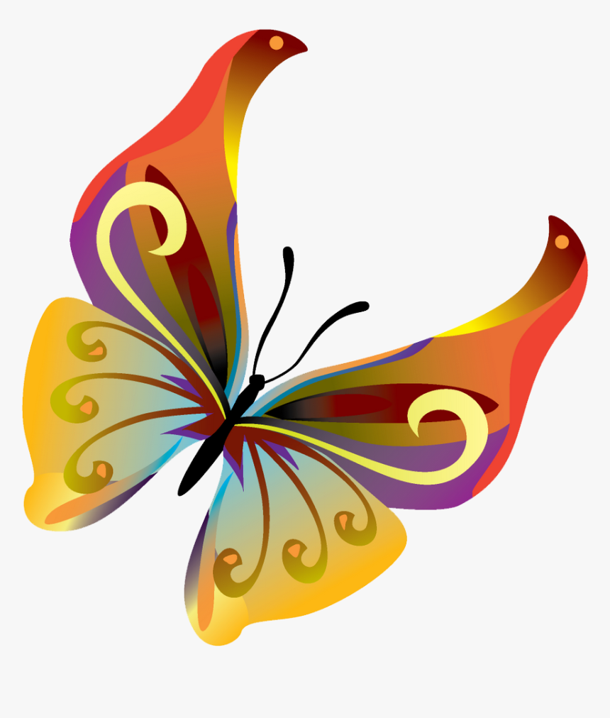 Butterfly Cliparts Transparent Orange - Transparent Moving Butterfly Clipart, HD Png Download