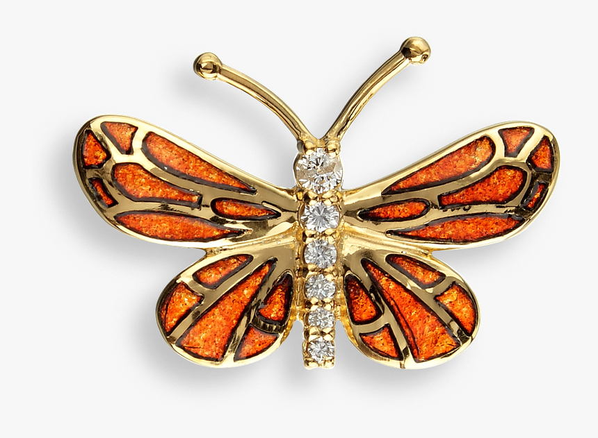 Nicole Barr Designs 18 Karat Gold Butterfly Lapel Pin-orange - Grammia Virgo, HD Png Download