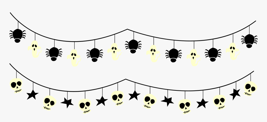 Funny Skull Streamer Halloween Spider Trick Or Treating - Transparent Halloween Png Clipart, Png Download