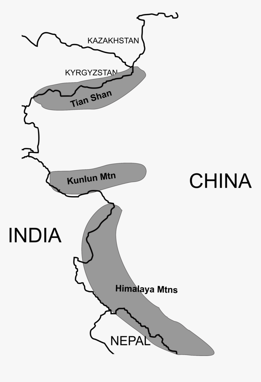 Transparent Tien Png - Tian Shan Mts Location, Png Download