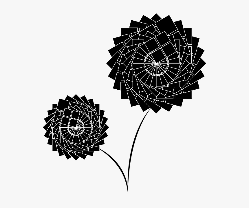 Flowers, Black, Flowers 2 Bunches, Vector Image, Vector, HD Png Download