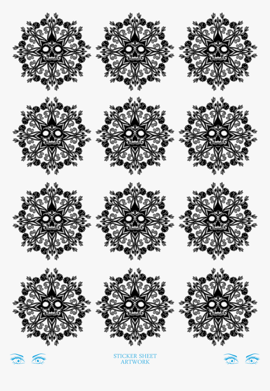 Skull Floral Black Clip Arts - Mandala Design For Shoulder, HD Png Download