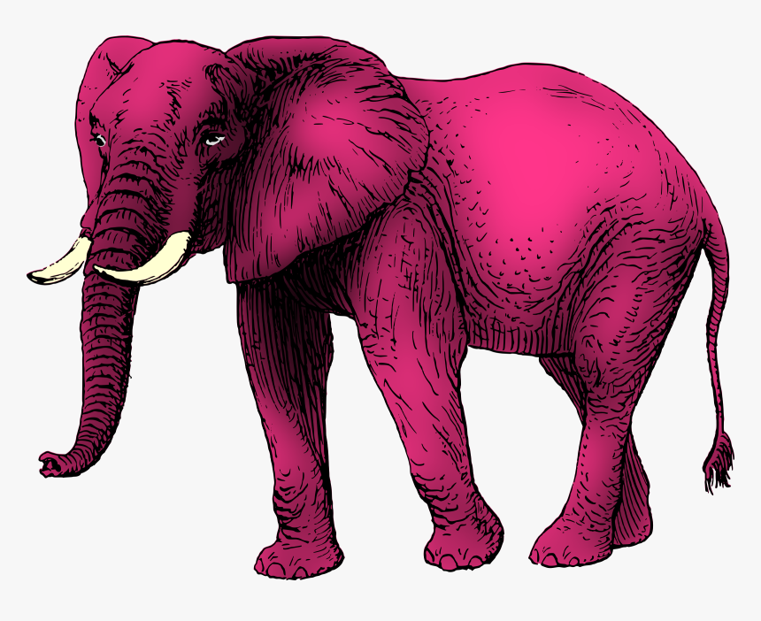 Pink Elephant Clip Arts - Big Pink Elephant Clipart, HD Png Download