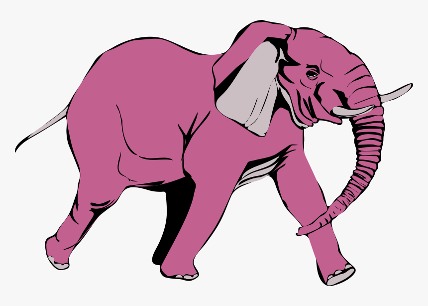 Pink Elephant On The Rampage Clip Arts - Pink Elephants Png, Transparent Png