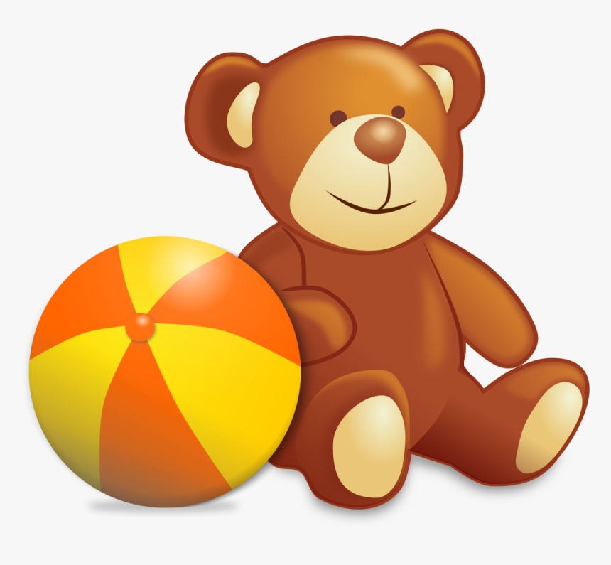 Teddy Bear With A Ball - Teddy Bear With Ball, HD Png Download