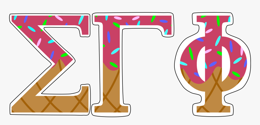 Ice Cream Greek Letters Sticker, HD Png Download