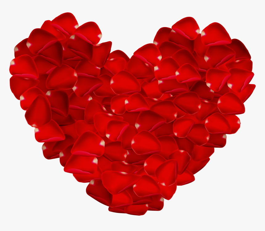 Hearts Clipart Rose - Rose Petals Heart Png, Transparent Png