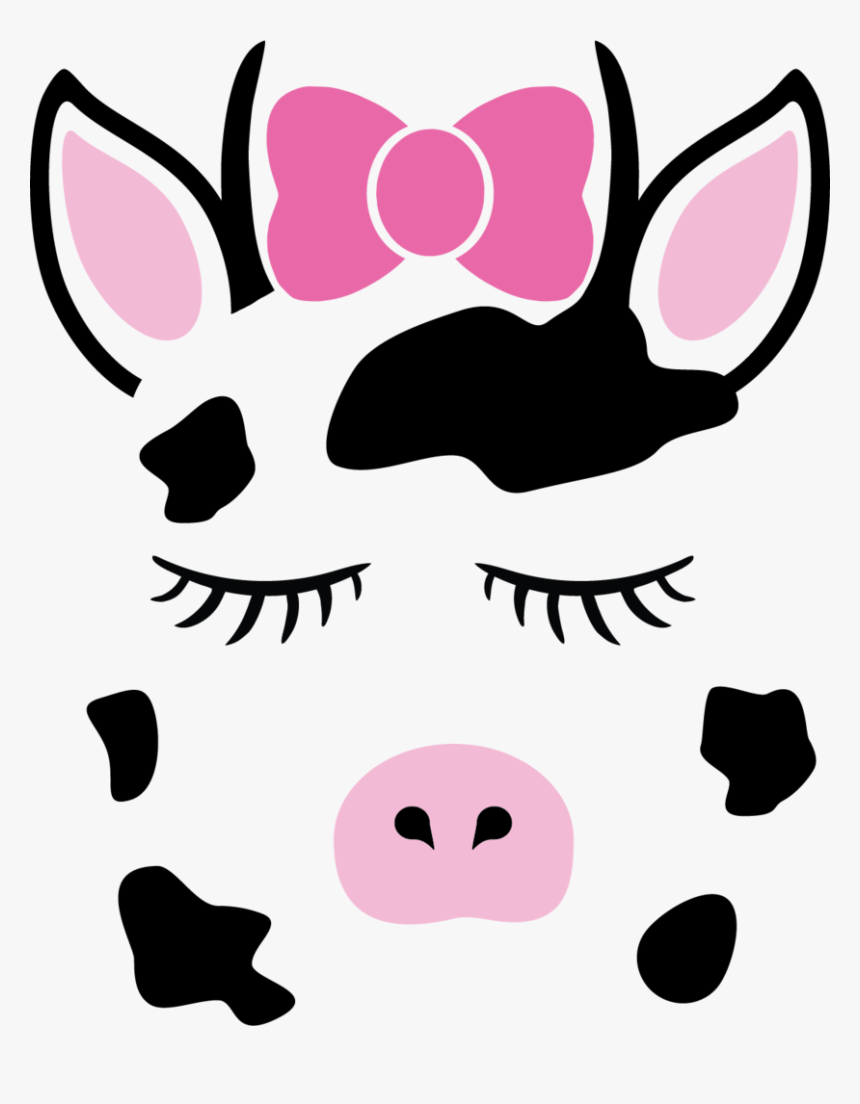 Cute Animal Face Vinyl Decals - Cute Cow Png Face, Transparent Png