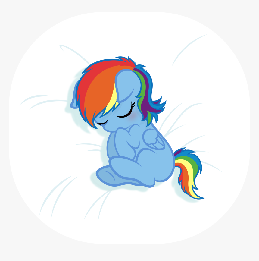 Baby Rainbow Dash Sleeping By Godoffury - Illustration, HD Png Download