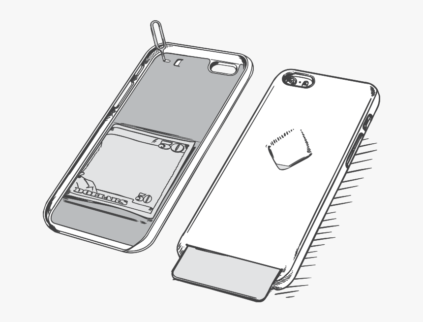The Slim Leather Phone Case With Quick Card Access - Iphone X Case With Sim Card Slot, HD Png Download