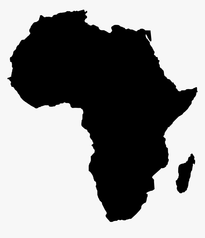 Africa Globe Clip Art - Africa Map Silhouette, HD Png Download