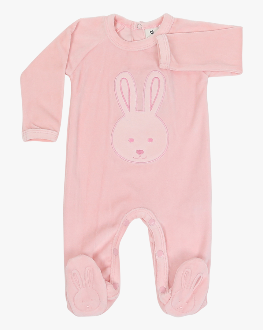 B1120p Baby Bunny Velour Romper All In Ones Korango - Rabbit, HD Png Download